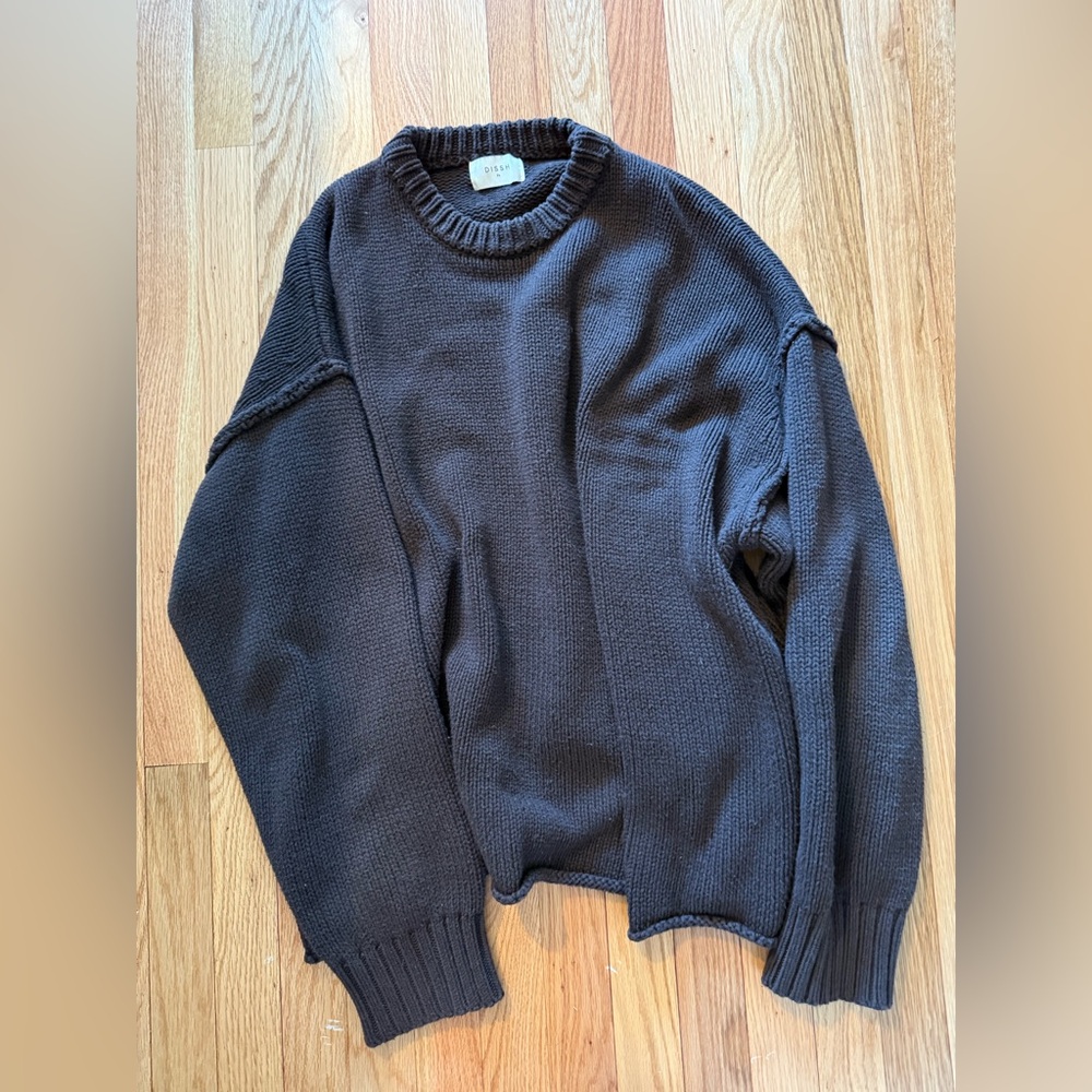 DISSH ROY WALNUT OVERSIZED LONGLINE KNIT JUMPER - Picture 4 of 5